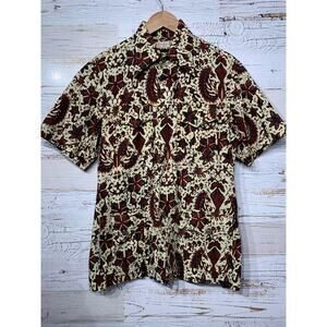 Vintage Ibu Bintang Negara Shirt Hawaiian 4‎ Pocket Paisely Dagger Geometric